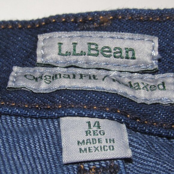 L.L. BEAN Original Fit Relaxed Dark Wash Jeans Size 14 Reg - Picture 5 of 5